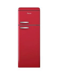 Swan Sr11010R 55Cm Retro Top Mount Fridge Freezer - Red